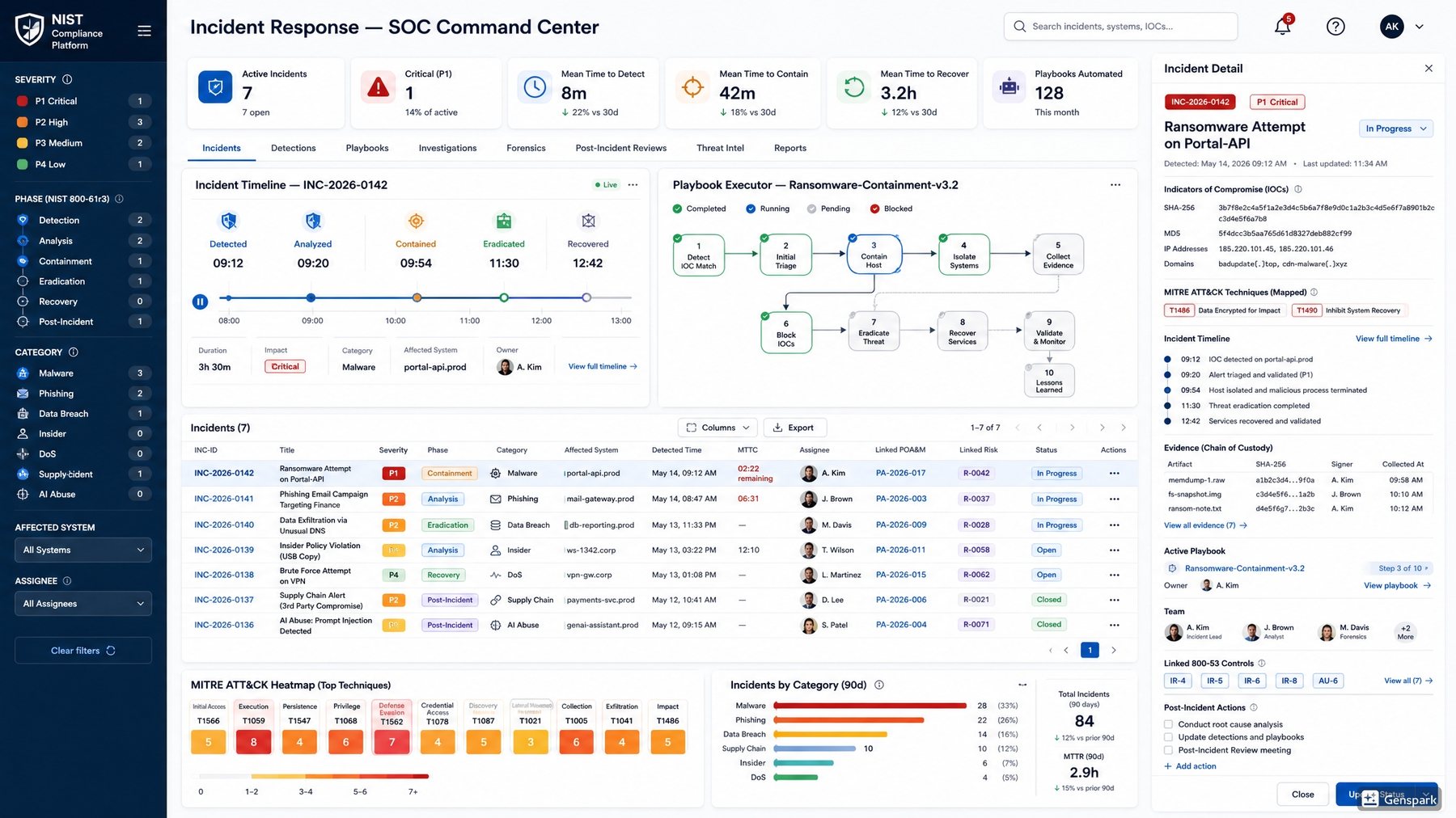 SAEGIS Incident Response — SOC screen
